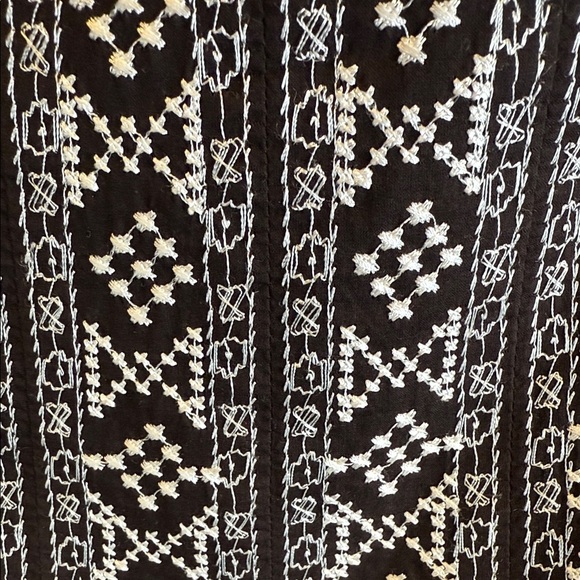 Ann Taylor Brown Embroidered Cotton Pleated A-Line Skirt – Size 4 - Picture 5 of 11